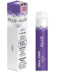 Buy Allo Ultra 2500 Disposable Vape: Grape Ice (8mL)