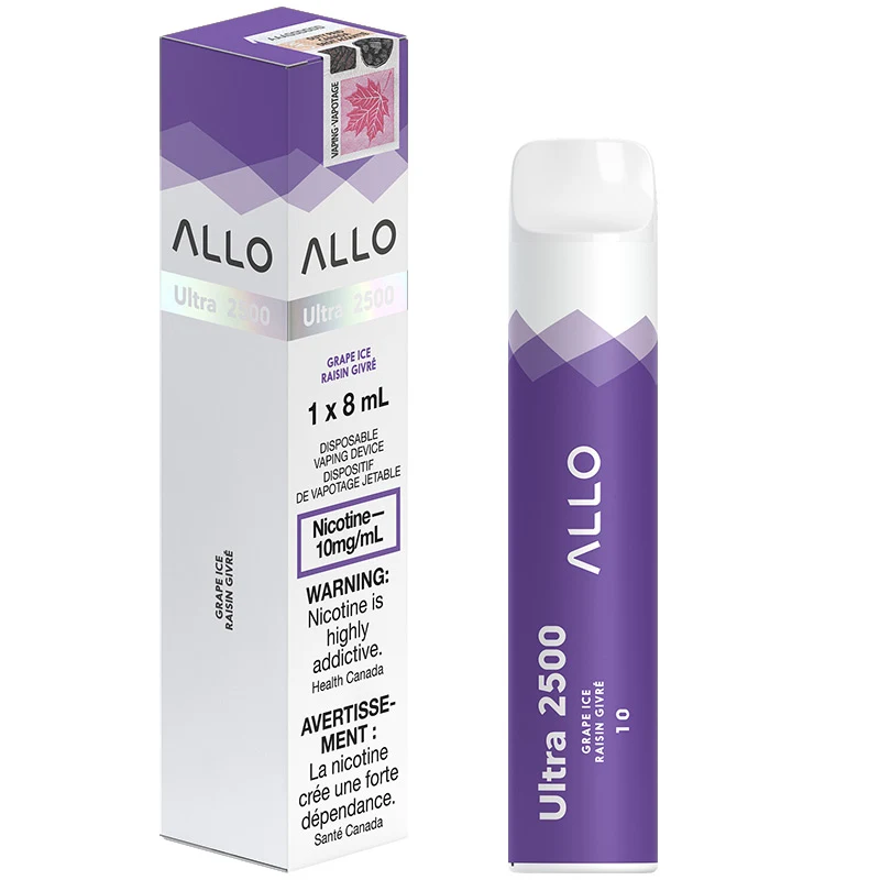 Buy Allo Ultra 2500 Disposable Vape: Grape Ice (8mL)