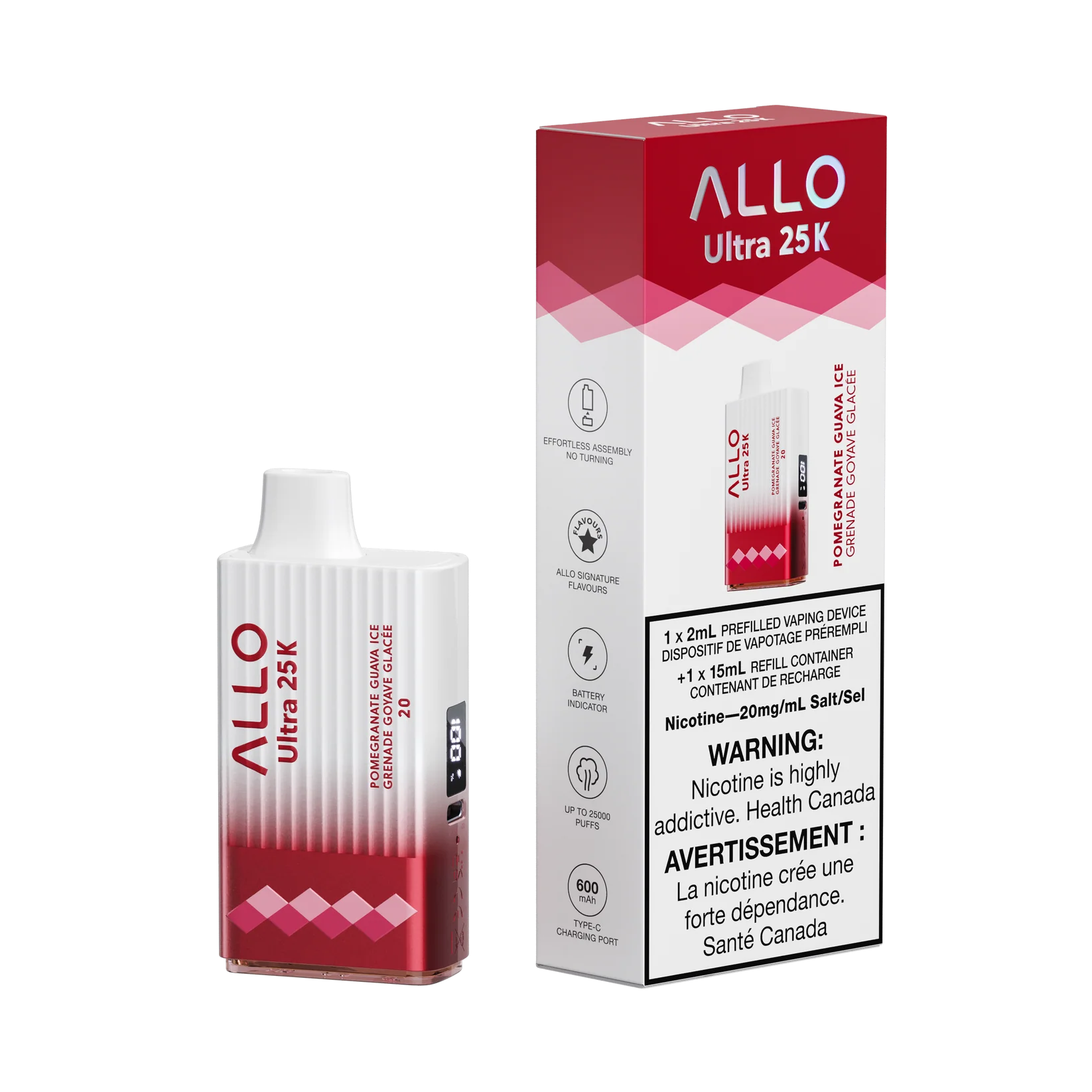 Buy Allo Ultra 25K – POMEGRANATE GUAVA ICE